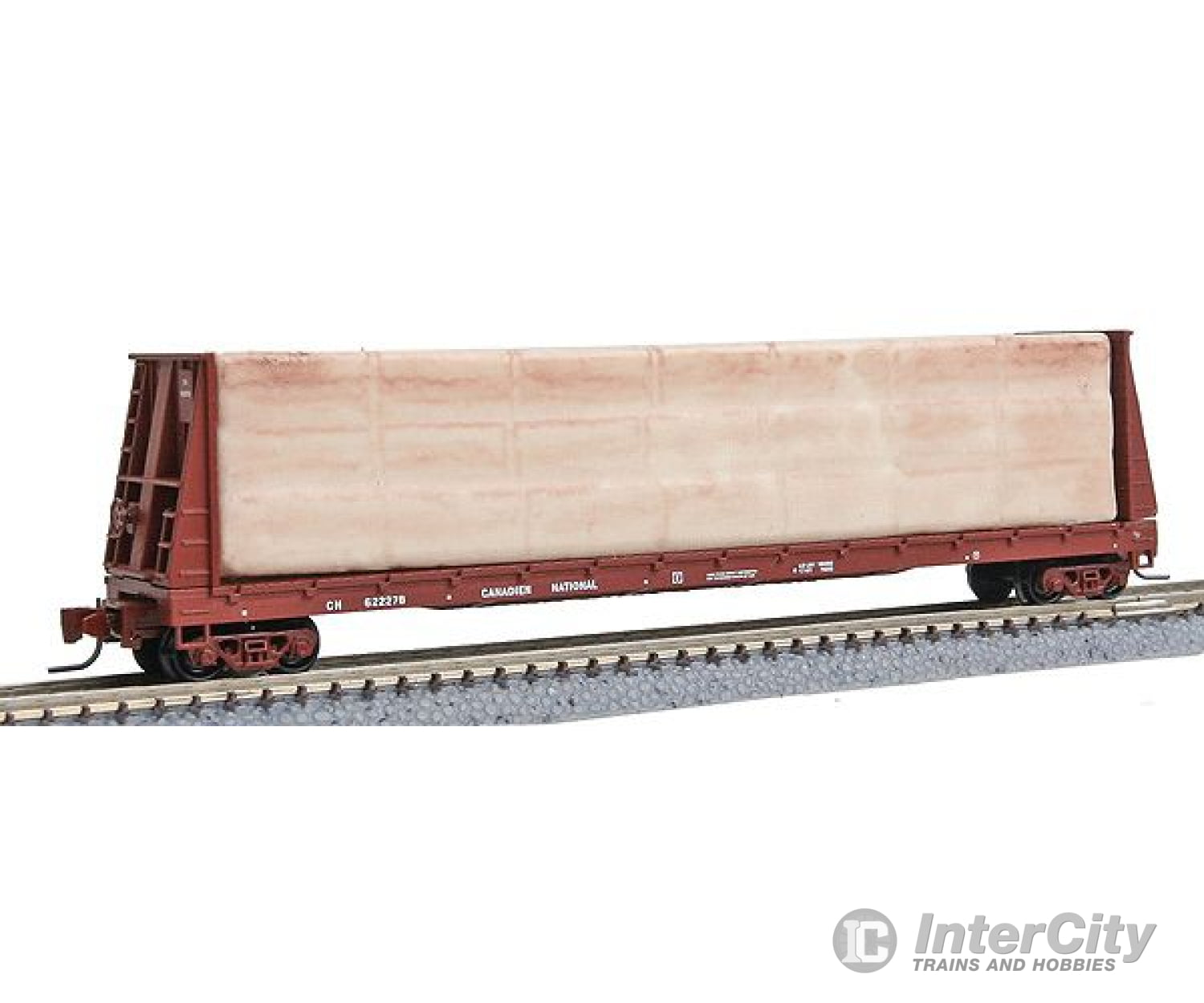 Micro Trains Z 52700052 60 Bulkhead Flatcar With 2 Lumber Loads -- Canadian National #622278