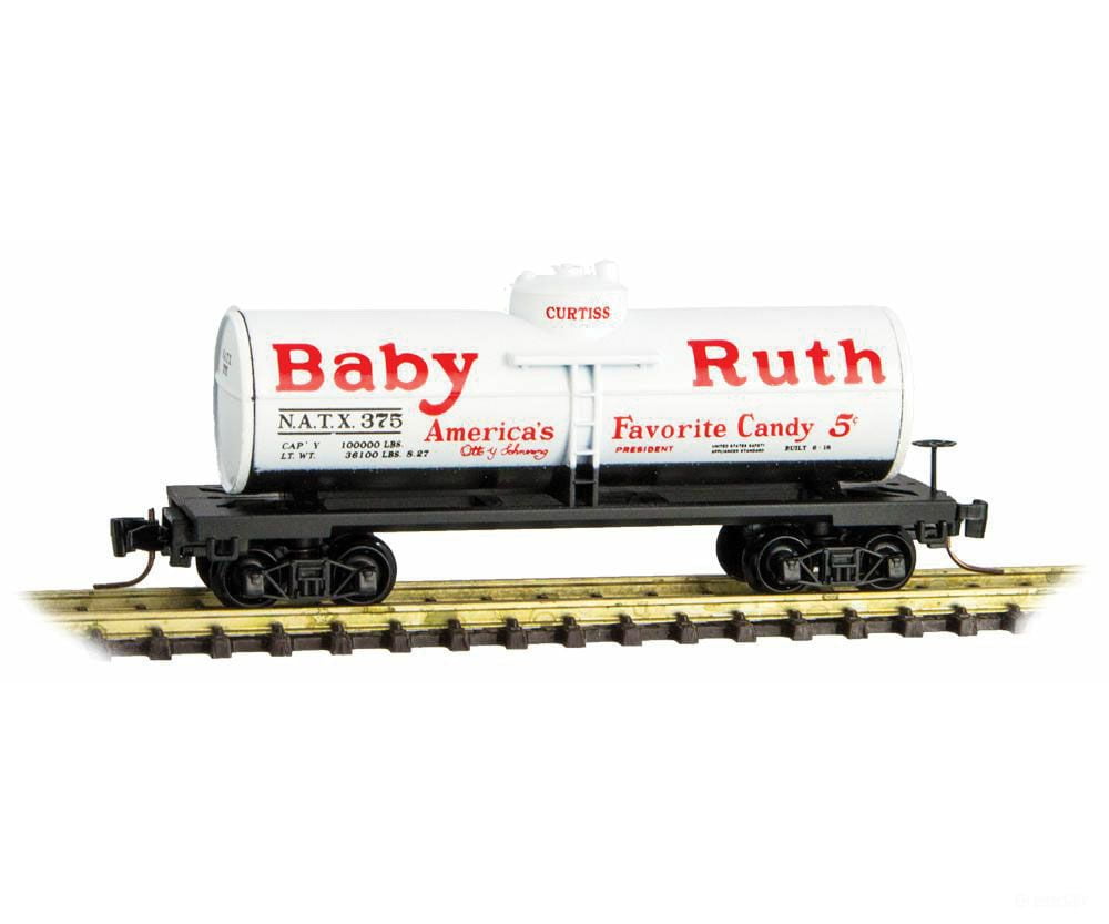 Micro Trains Z 53000380 40 Single-Dome Tank Car - Ready To Run -- Baby Ruth Natx #375 (White Red