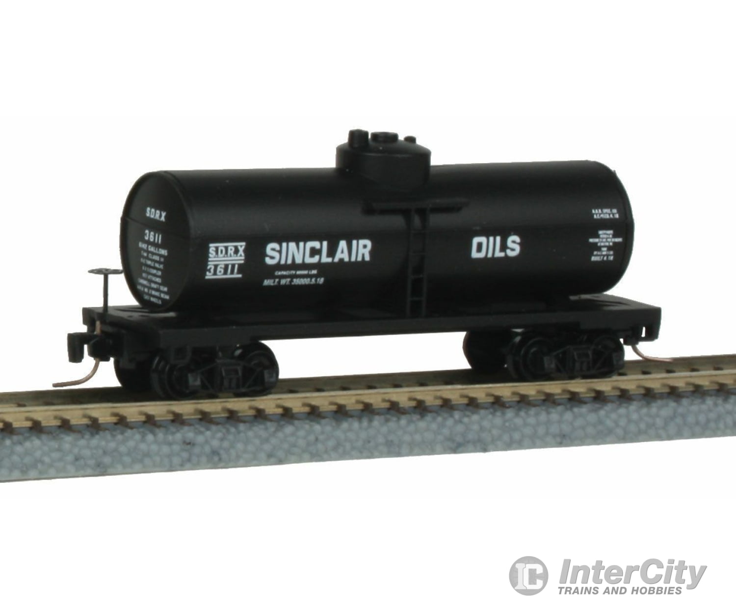 Micro Trains Z 53000410 40 Single-Dome Tank Car - Ready To Run -- Sinclair Oil Sorx #3611 (Black