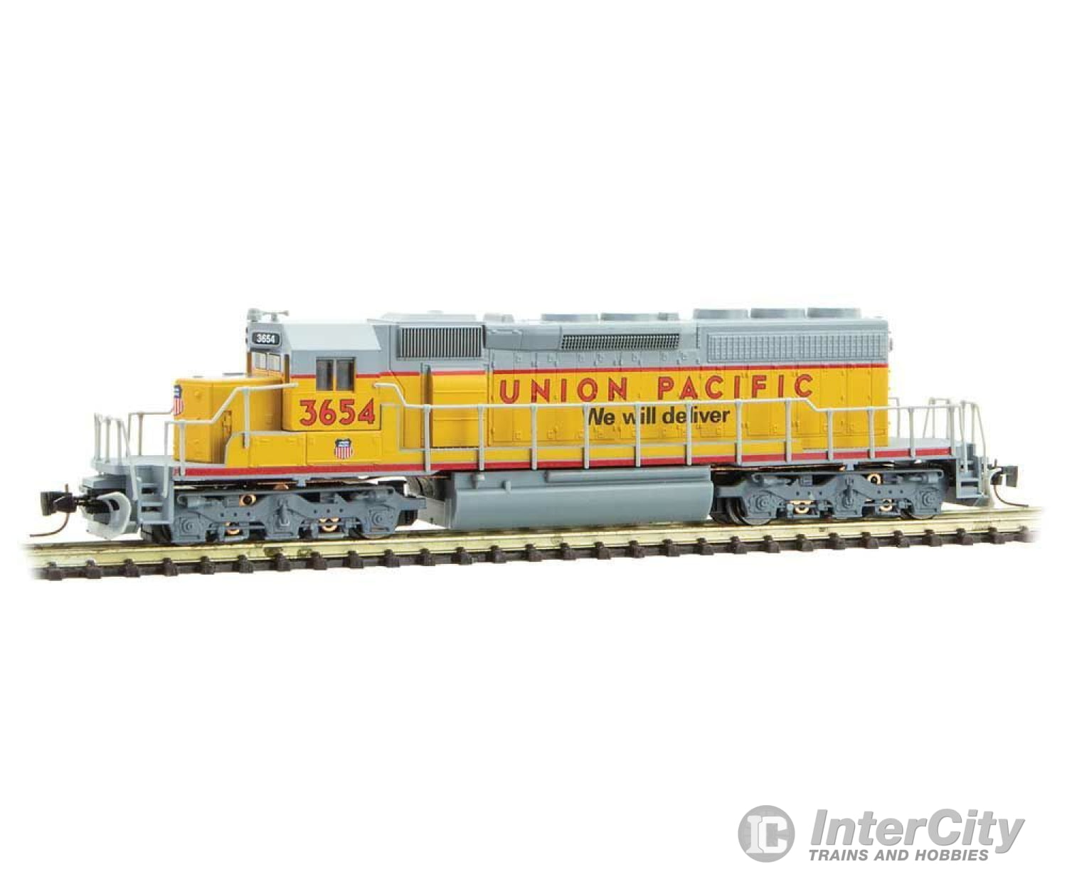 Micro Trains Z 97001221 Emd Sd40-2 - Standard Dc -- Union Pacific #3654 (Armour Yellow Gray Red We