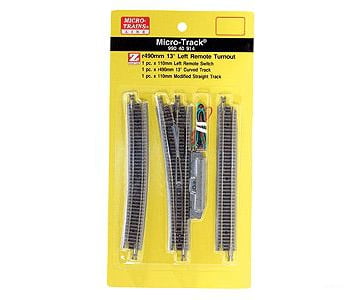 Micro Trains 99040914 Track 13-Degree Remote Turnout - Left-Hand & Turnouts
