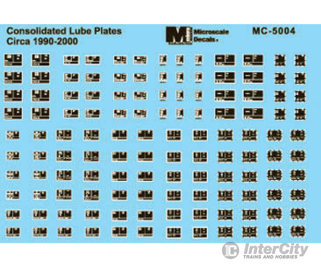 Microscale 5004 Consolidated Lube Plates -- 1990-2000 Decals