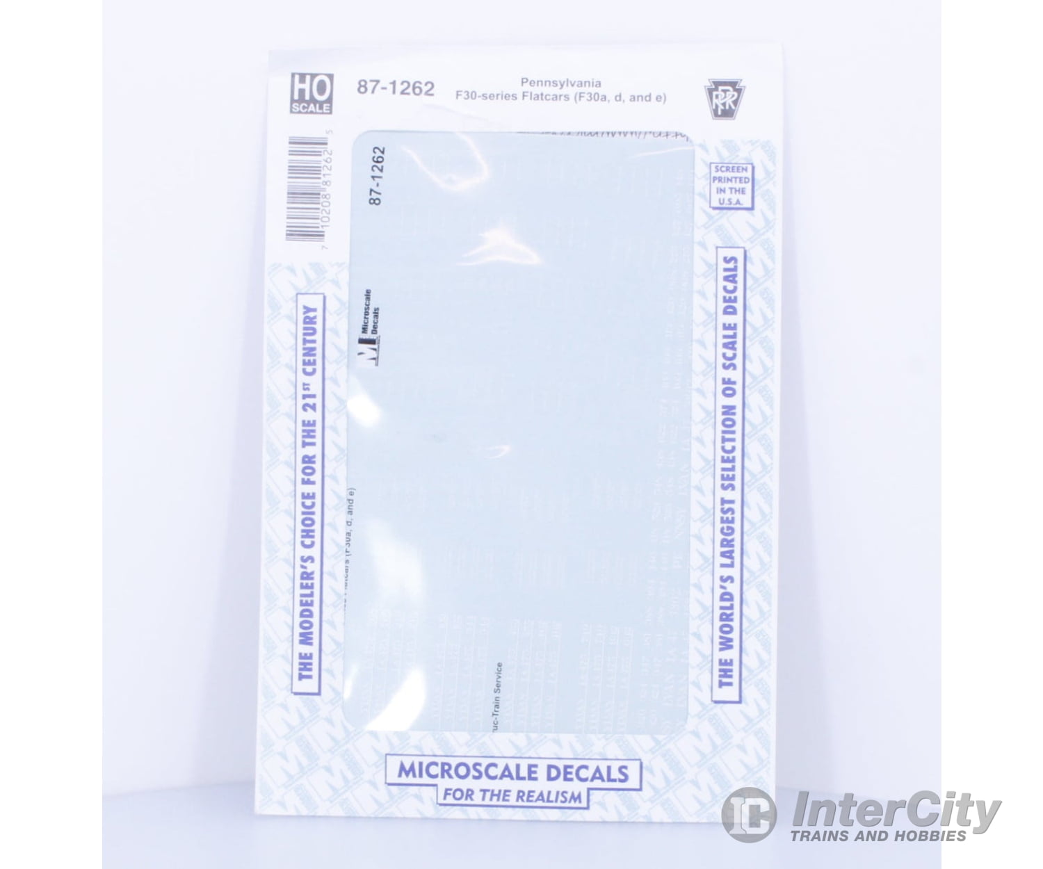 Microscale 87-1262 HO Pennsylvania F30-series Flatcars F30a d and e Decals
