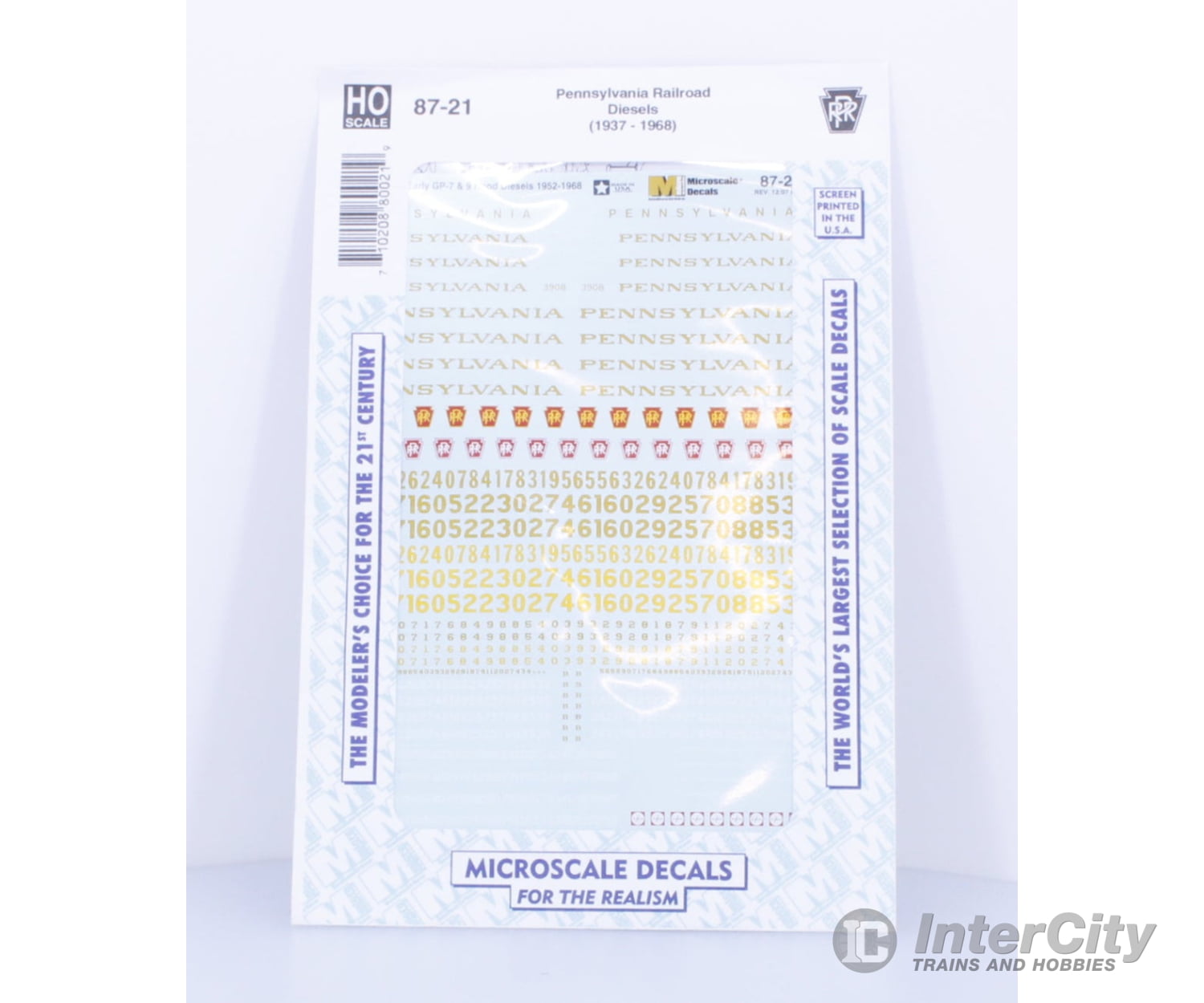 Microscale 87-21 HO Pennsylvania Railroad Diesels 1937 - 1968 Decals