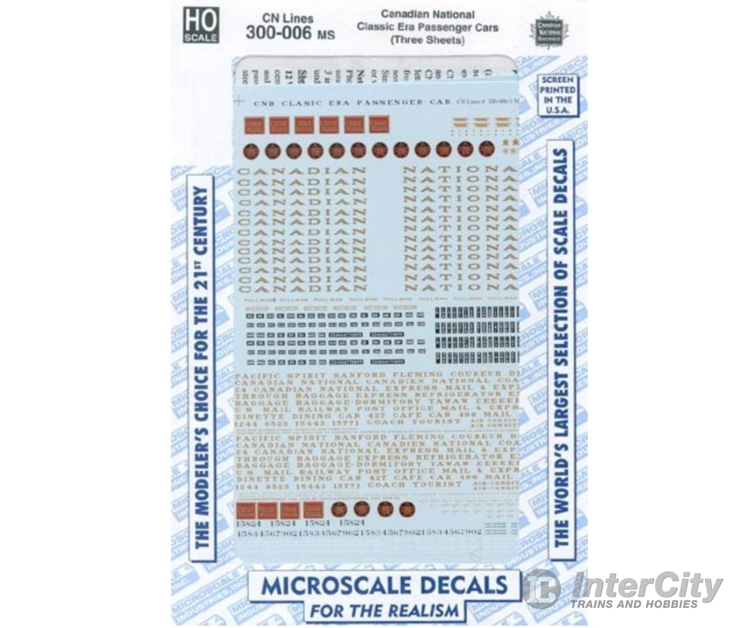 Microscale Ho 300-006Ms Cn Lines Sig - Classic Era Passenger Cars (3 Sheets) Decals