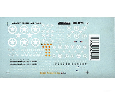 Microscale Ho 4279 Military - United States Vehicle Decals -- Mini-Cal All Vehicles Tanks Jeeps