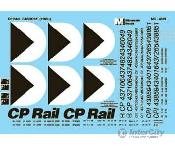 Microscale Ho 4339 Canadian Pacific - Cp -- Mini-Cal Cabooses (1969 + ) Decals