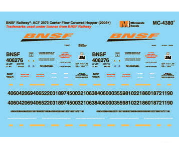 Microscale Ho 4380 Burlington Northern & Santa Fe - Bnsf -- Mini-Cal Acf Center Flow Covered