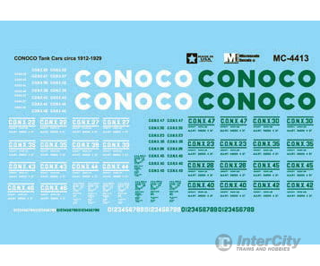 Microscale Ho 4413 Railroad Decal Set -- 1912-1929 Conoco Tank Cars Decals