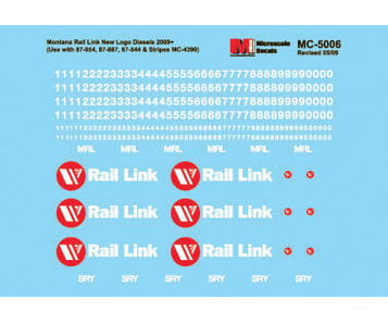 Microscale Ho 5006 Montana Rail Link - Mrl -- Mini-Cal Diesel Locomotives (New Logo) 2009-Present