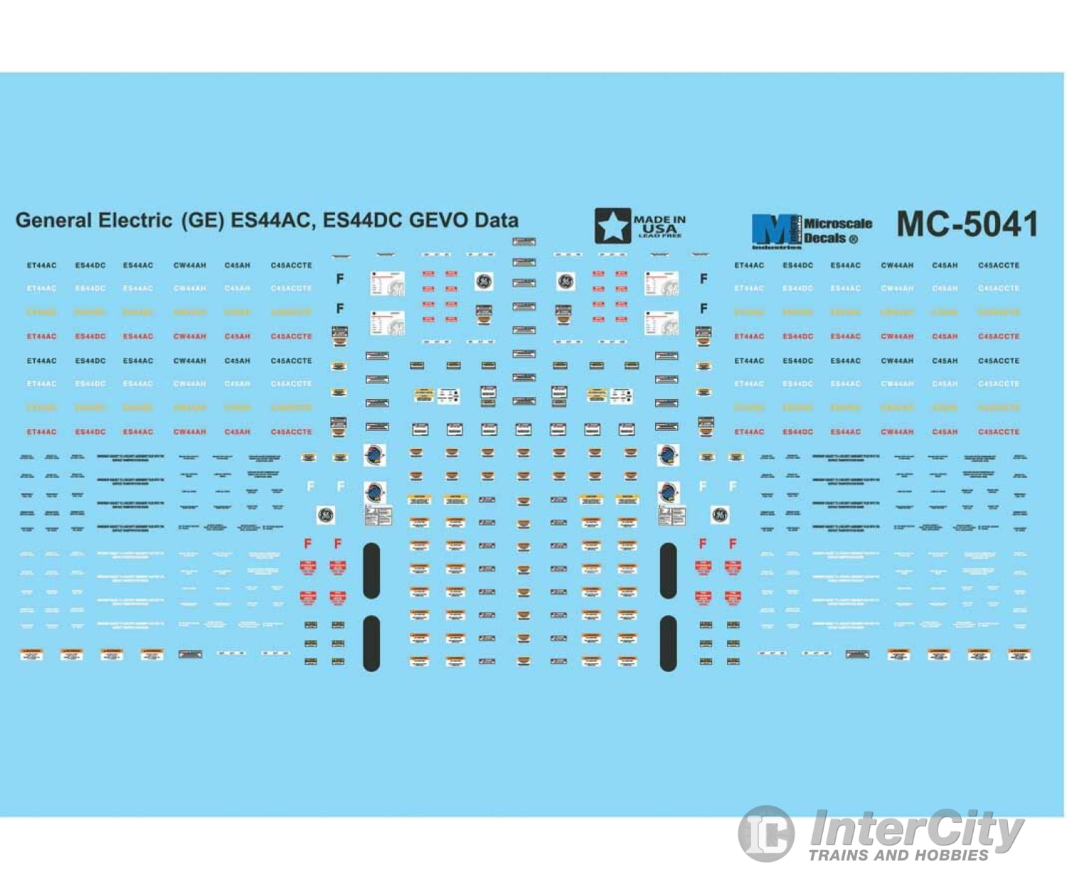 Microscale Ho 5041 Railroad Decal Set -- Ge Es44Ac Gevo Data Decals