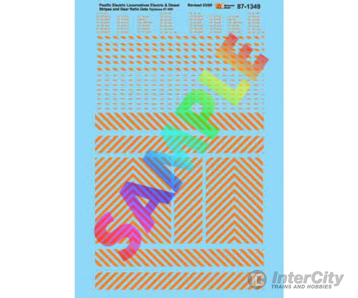 Microscale Ho 871349 Pacific Electric - Pe -- Stripes & Gear Ratio Data For Diesels Electrics Decals