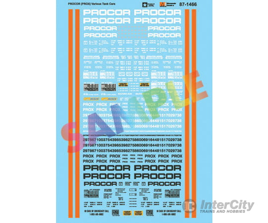 Microscale Ho 871466 Procor - Prox - - Various Tank Cars Decals