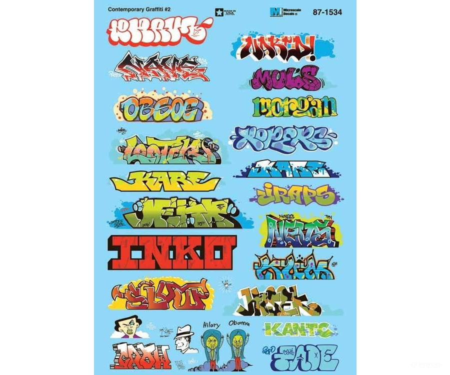 Microscale HO 871534 Graffiti Decal Set - Contemporary (Set #2) - Decals