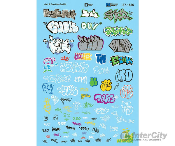 Microscale Ho 871536 Graffiti Decal Set -- Irish And Scottish Decals