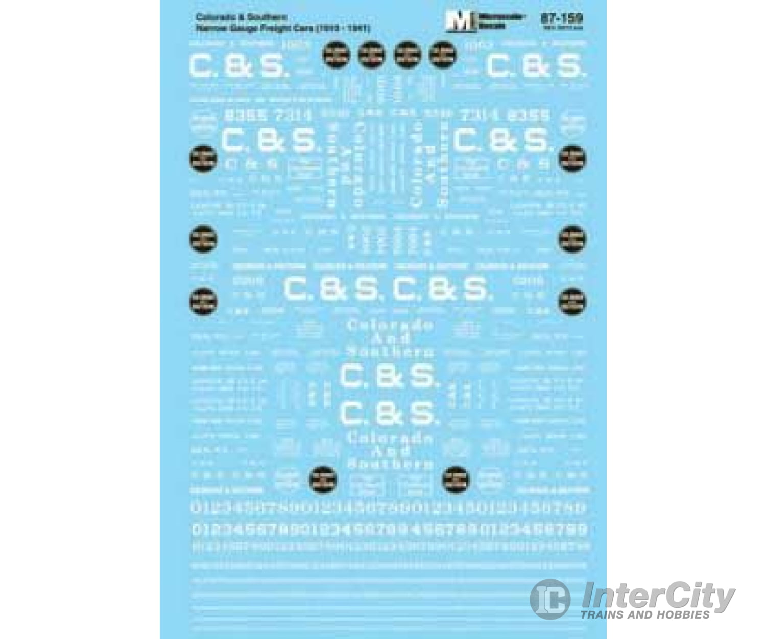 Microscale Ho 87159 Railroad Decal Set -- Colorado & Southern Narrow Gauge Freight Cars And