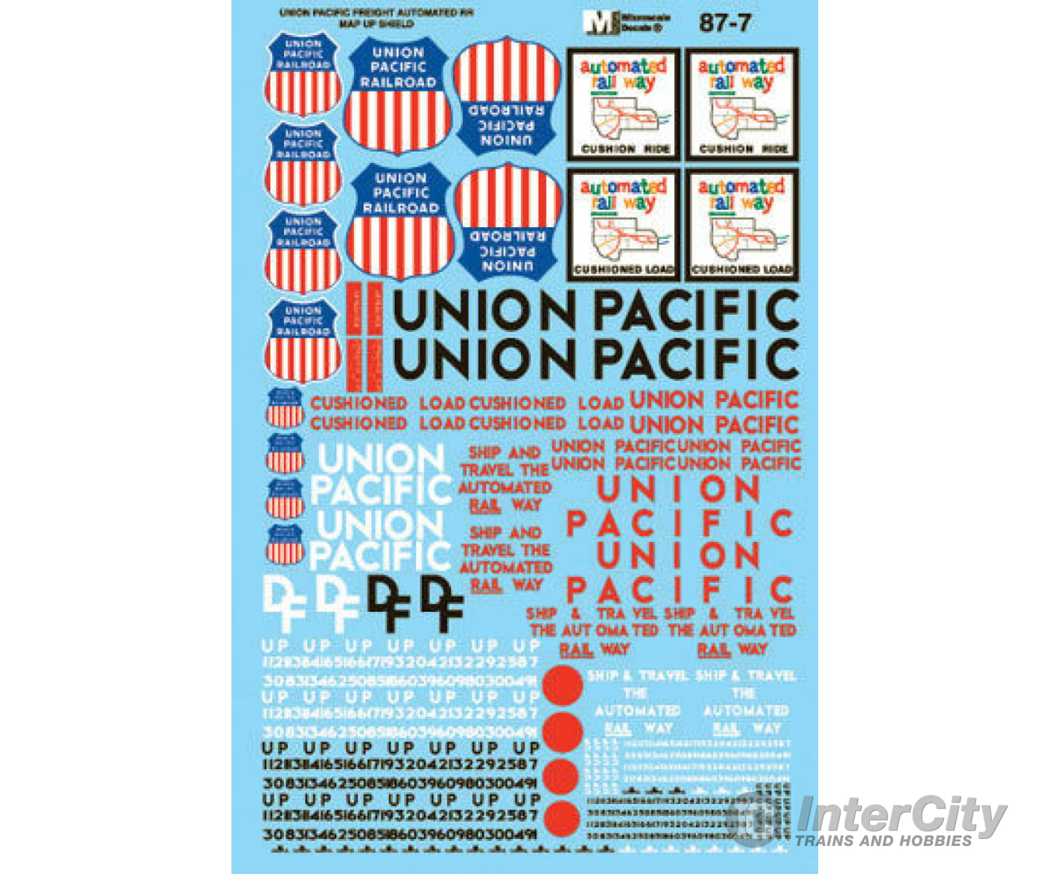 Microscale Ho 877 Union Pacific - Up -- Freight Cars 1965-1970 Decals