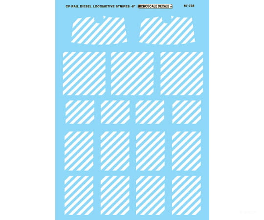 Microscale HO 87738 Canadian Pacific - CP - 8’’ Scare Stripes for Front & Rear of Diesels 1975-1995 - Decals