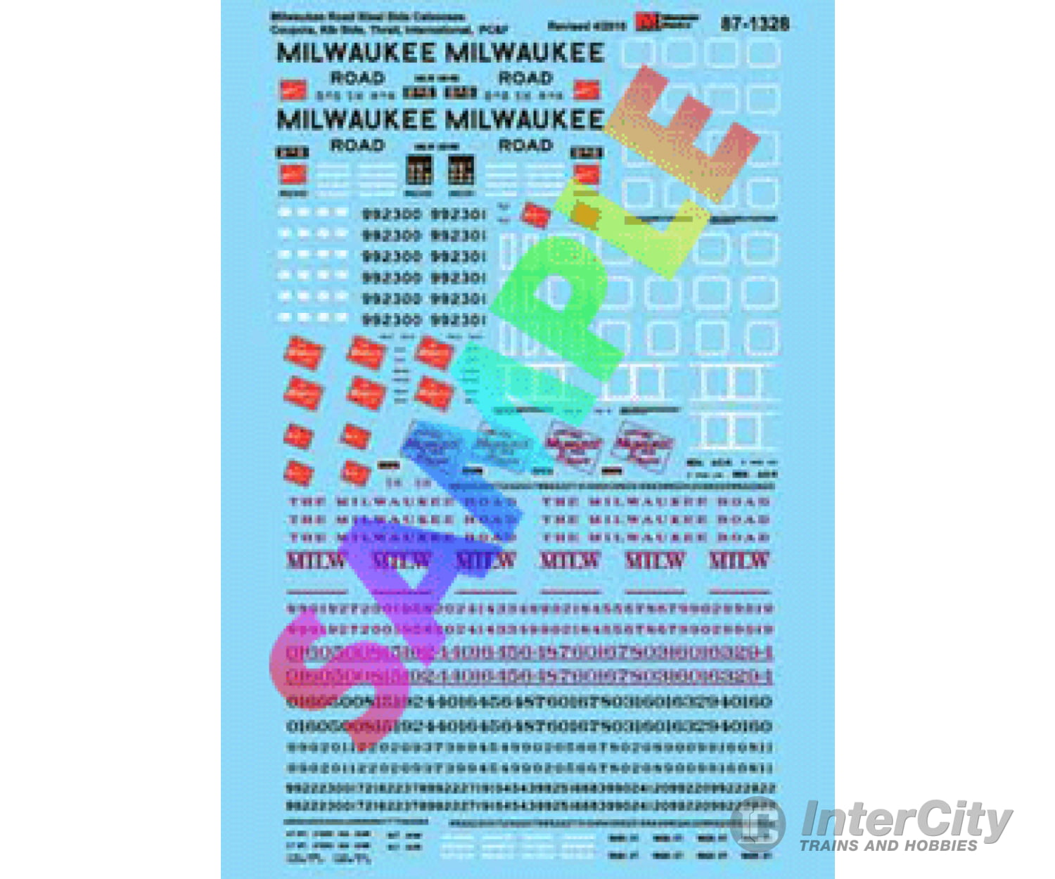 Microscale N 601328 Milwaukee Road - Milw -- Steel Cabooses Circa 1950-1980 Decals