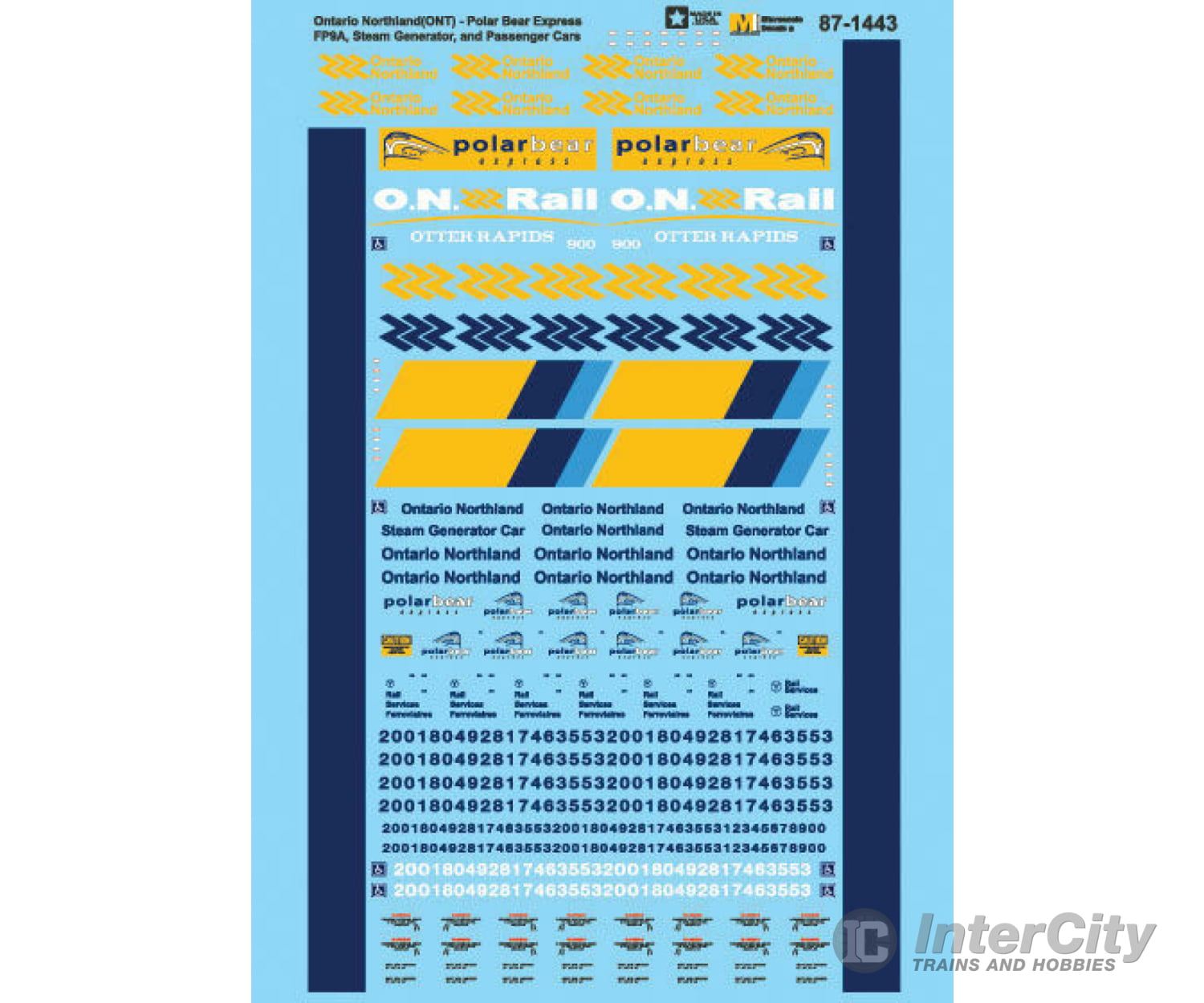 Microscale N 601443 Ontario Northland - On -- Polar Bear Express Fp9A Steam Generator & Passenger