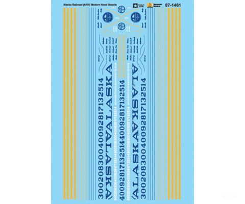 Microscale N 601461 Railroad Decal Set -- Alaska Arr Modern Hood Diesels Decals