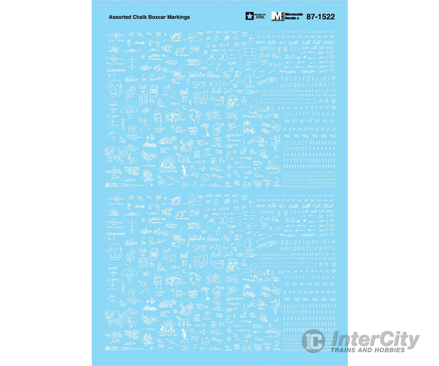 Microscale N 601522 Railroad Decal Set -- Assorted Chalk Boxcar Markings Decals