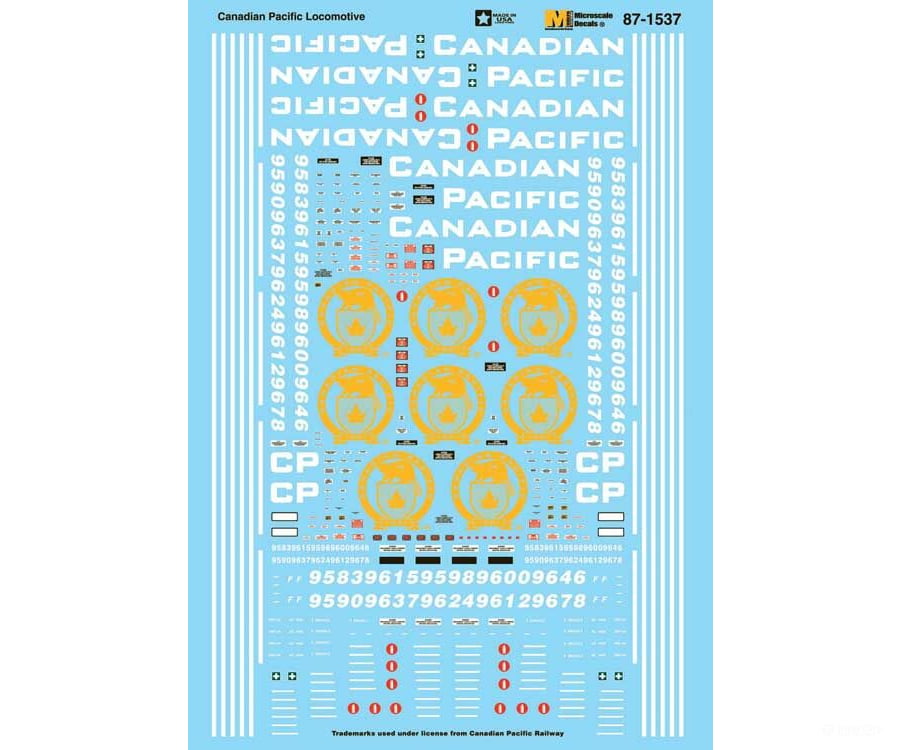 Microscale N 601537 Canadian Pacific - Cp -- Locomotives (Solid Beaver Logo) 2017 Decals