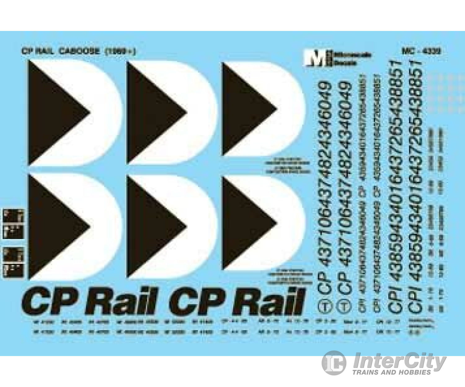 Microscale N 604339 Canadian Pacific - Cp -- Cabooses (Multimark Logos) 1969 + Decals