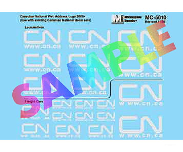 Microscale N 605010 Railroad Decal Set -- Canadian National Web Address Logo (Gray) Decals