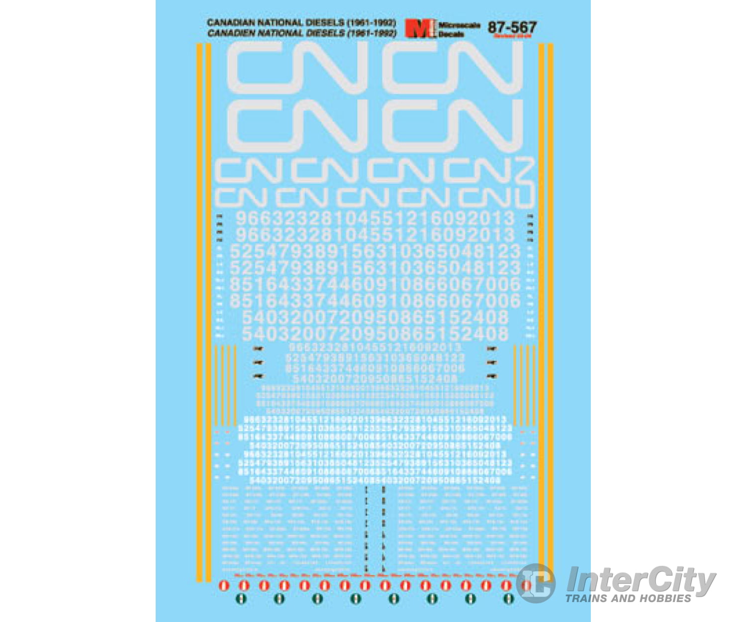 Microscale N 60567 Railroad Decal Set - Cn Modern Diesels 1961-1992 Decals