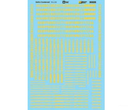 Microscale N 70026 Alphabets And Numbers -- Condensed Gothic (Yellow) Decals