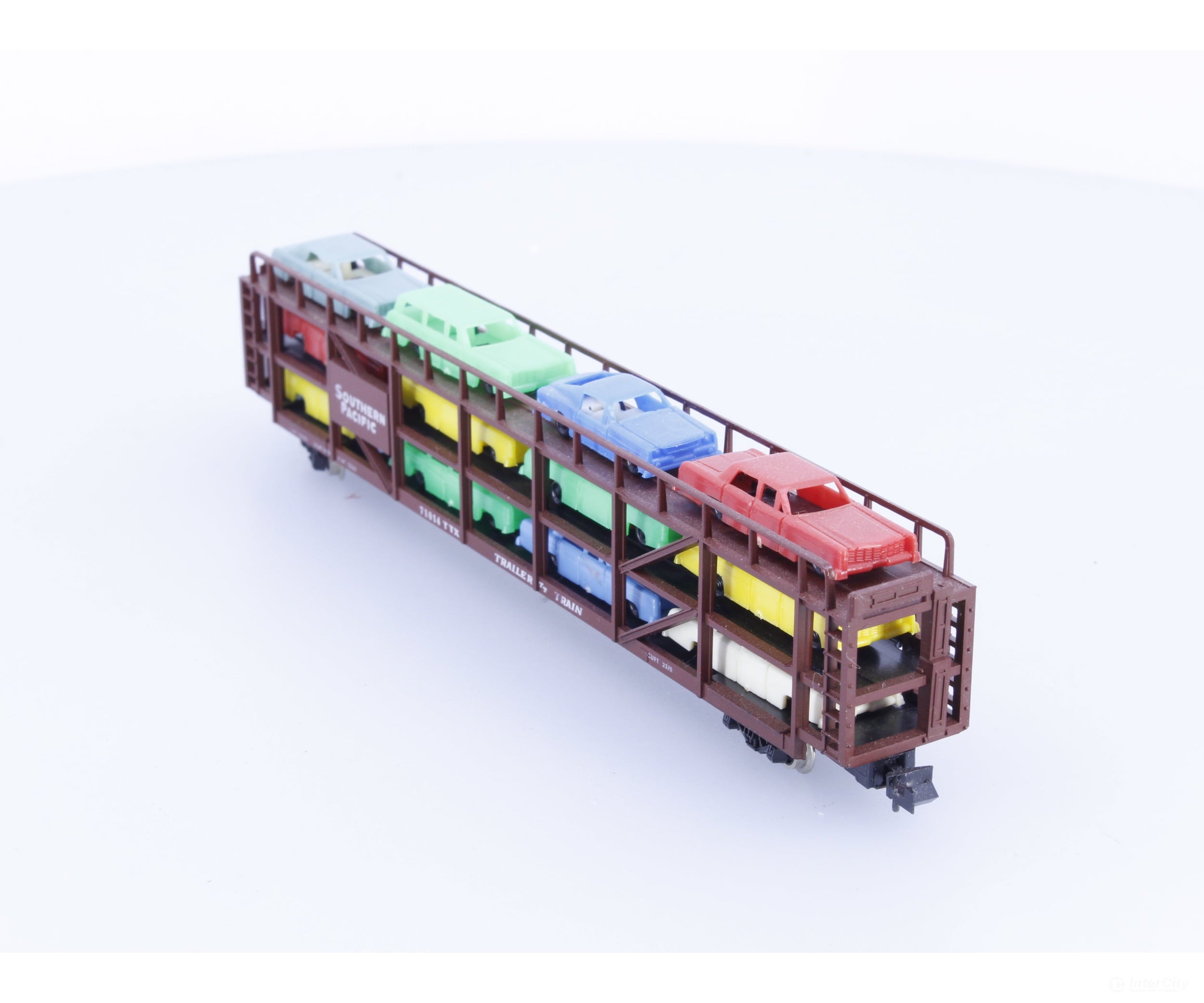 Minitrix 51315200 N Tri Level Open Autorack (TTX) Southern Pacific (SP) 71014 - Freight Cars