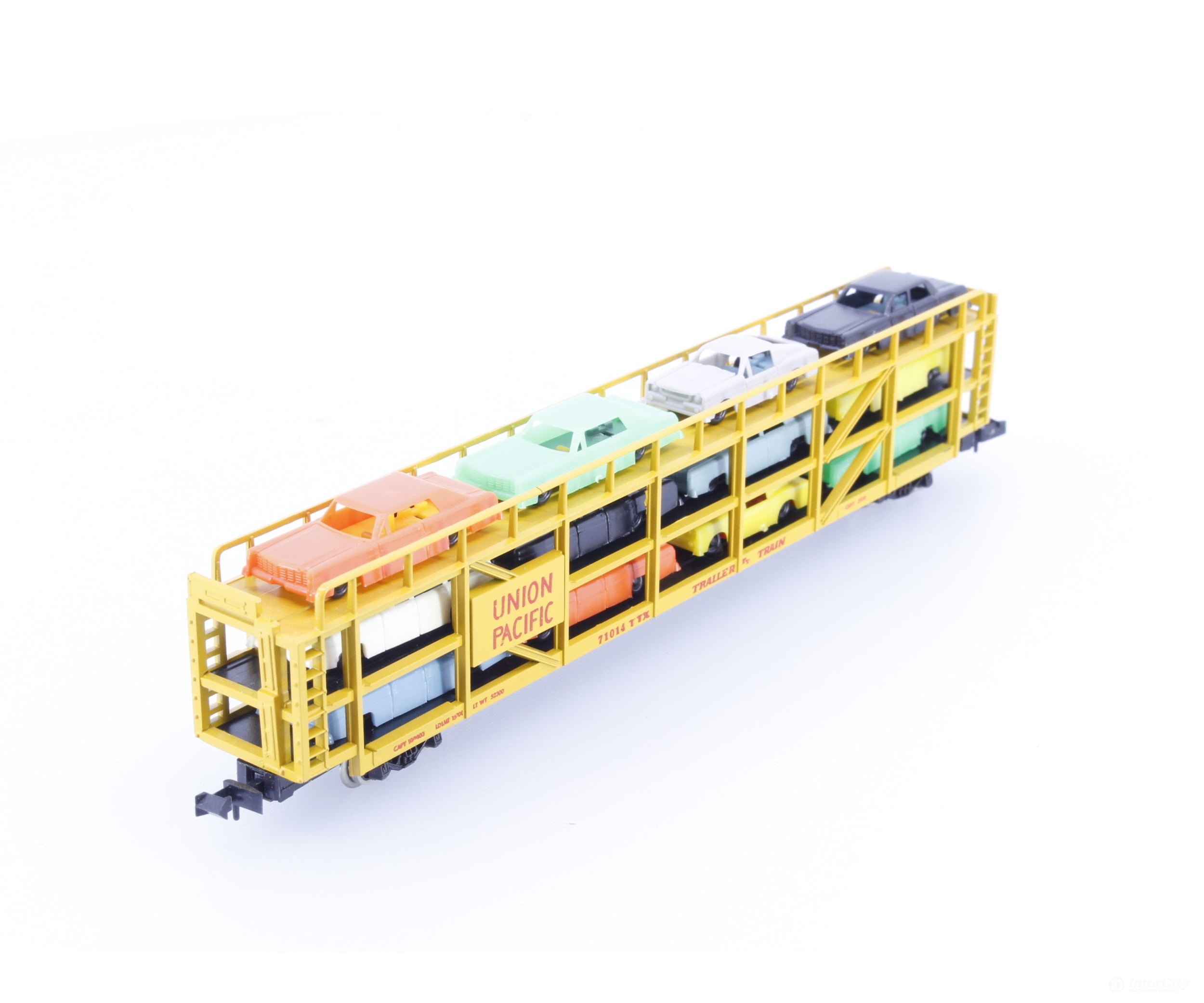 Minitrix 51315400 N Tri Level Open Autorack (TTX) Union Pacific (UP) 71014 - Freight Cars