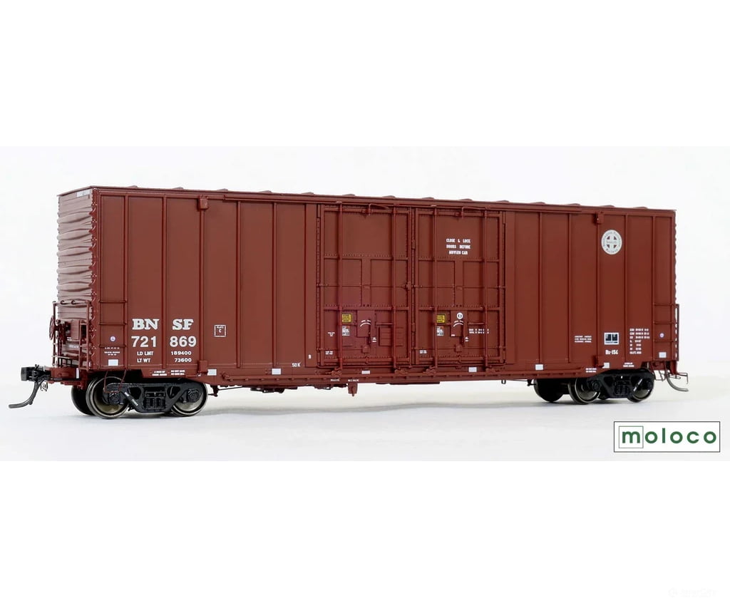 Moloco 61003-02 HO BNSF 712869 Repaint 07-03 Bx-154 ACF 50’ Hi-cube non-Waffle 8 + 8 plug door BNSF 712869 - Freight