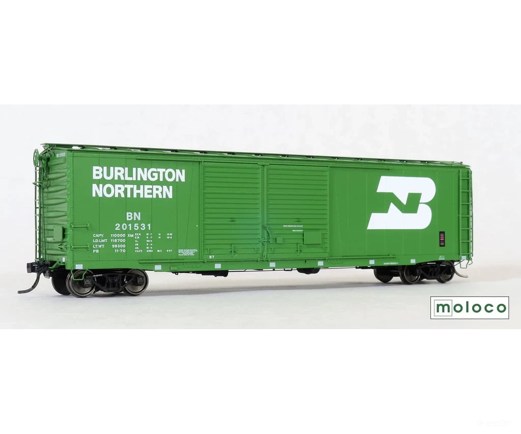 Moloco 70510-02 HO St. Cloud built 50’ XM 15-0 Double-slider offset BN Repaint PB-11-70 BN 201531 (PB-11-70) - Freight