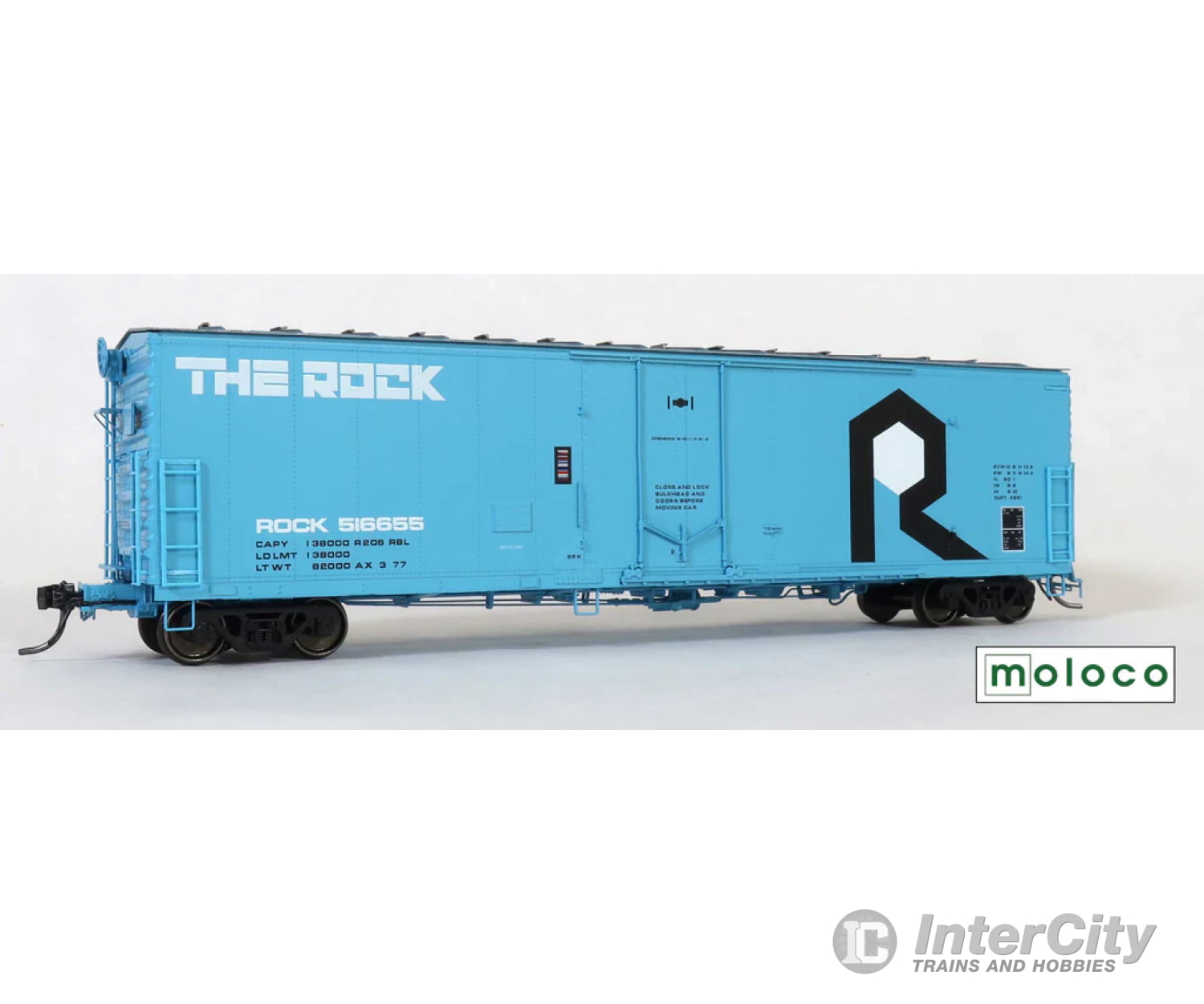 Moloco Ho 33020 Rock Repaint Ax 3-77 Fge 50’ Rbl Plt B 7 + 7R 10-1 Ctr Door - 516655 Freight Cars