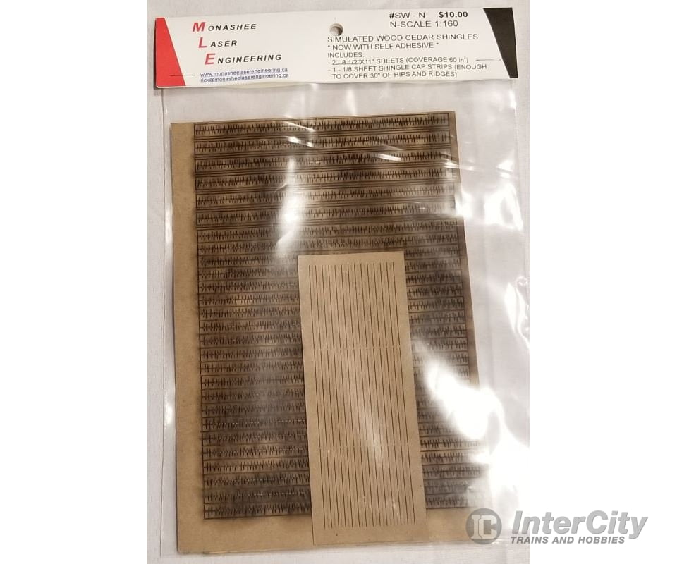 Monashee Laser Engineering SW-N N Simulated Wood Cedar Shingles (Self Adhesive) Scratch Building Supplies