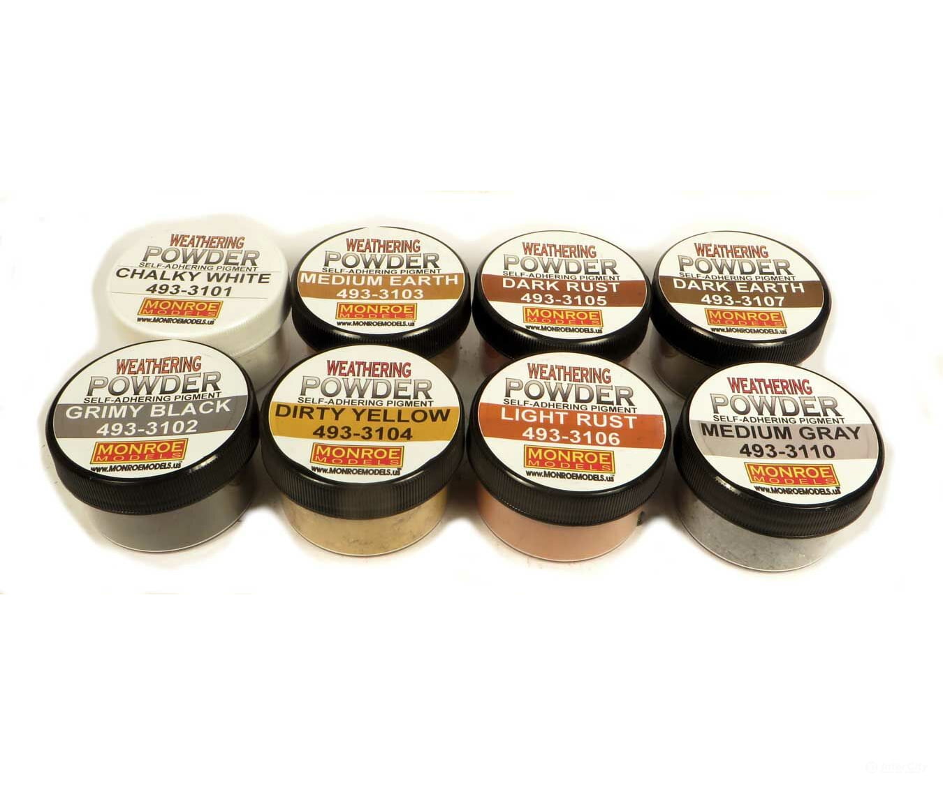 Monroe Models 3100 Colored Weathering Powder Assortment -- 8 Colors Each: 1Oz 28.3G