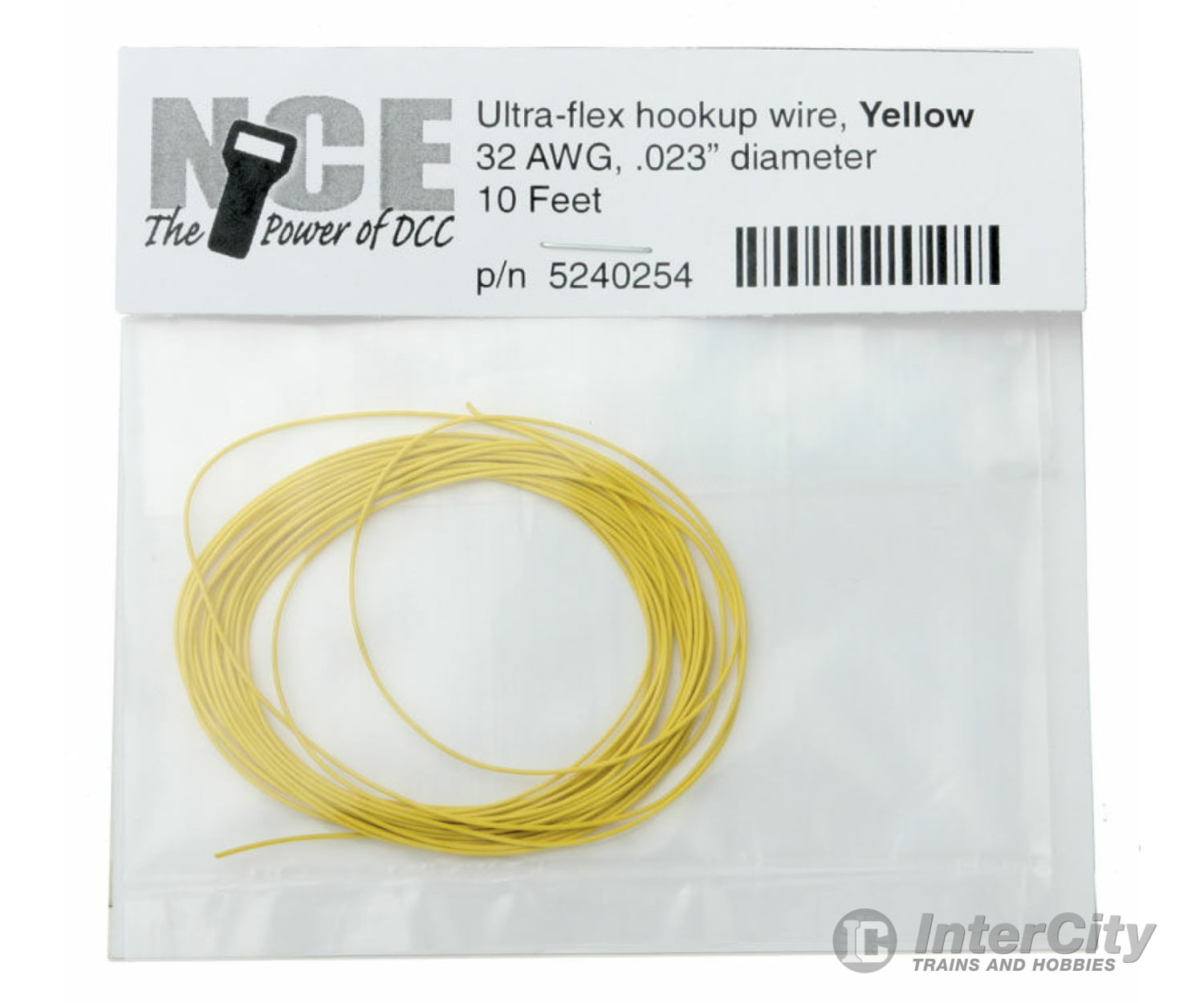 Nce 254 Ultraflex Hook - Up 32Awg.023 Diameter Wire - - Yellow 10’ 3.05M Dcc Accessories