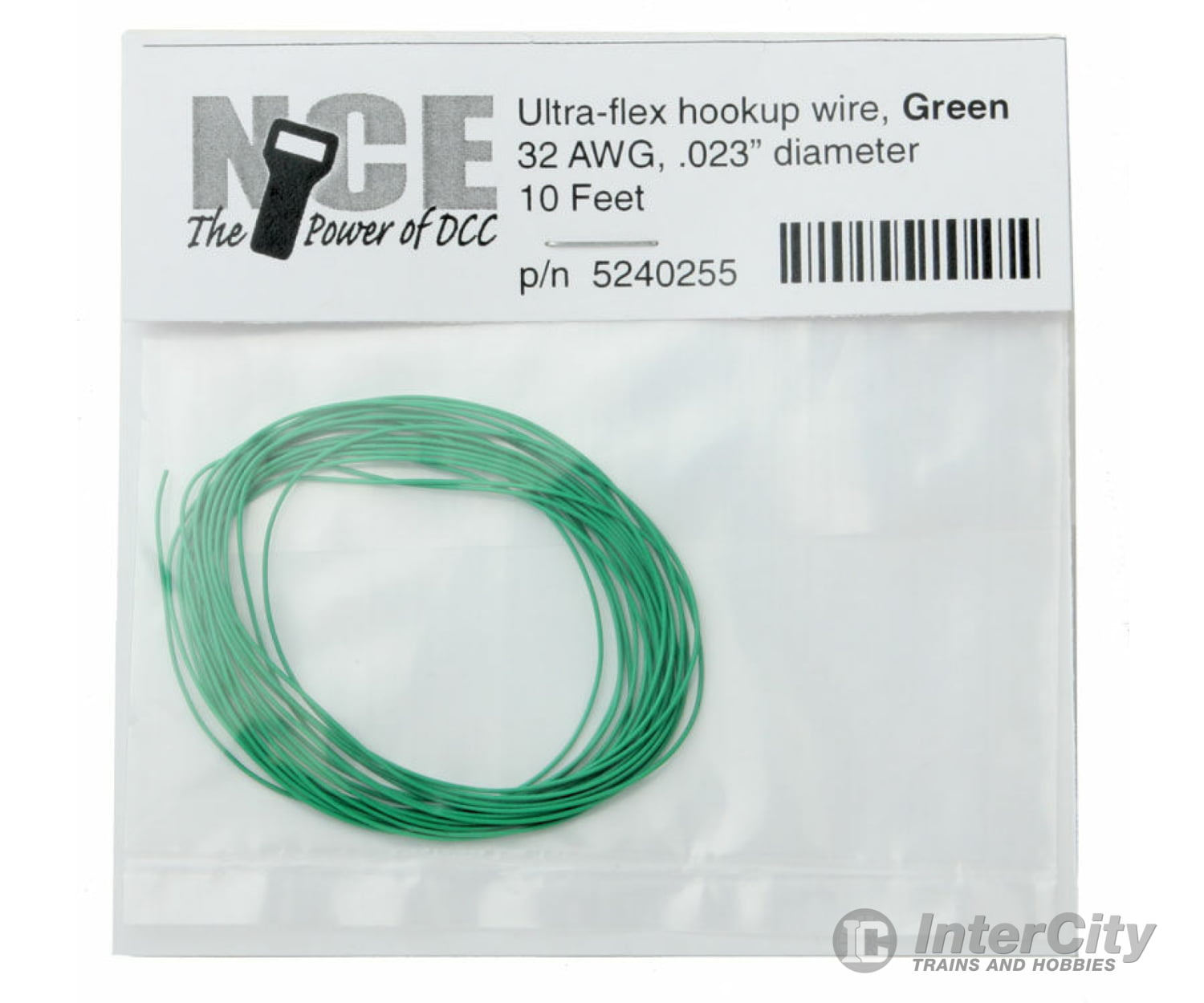 Nce 255 Ultraflex Hook - Up 32Awg.023 Diameter Wire - - Green 10’ 3.05M Dcc Accessories