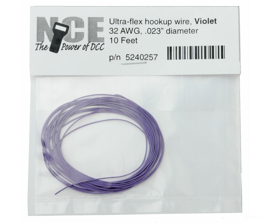 Nce 257 Ultraflex Hook-Up 32Awg.023 Diameter Wire -- Violet/Purple 10’ 3.05M Dcc Accessories