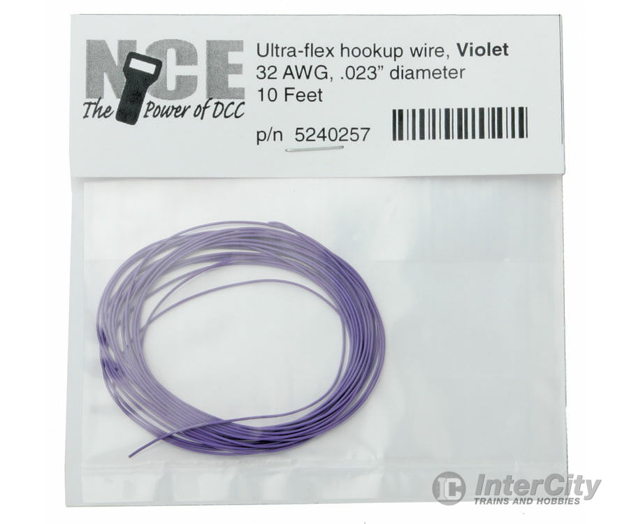 Nce 257 Ultraflex Hook-Up 32Awg.023 Diameter Wire -- Violet/Purple 10’ 3.05M Dcc Accessories