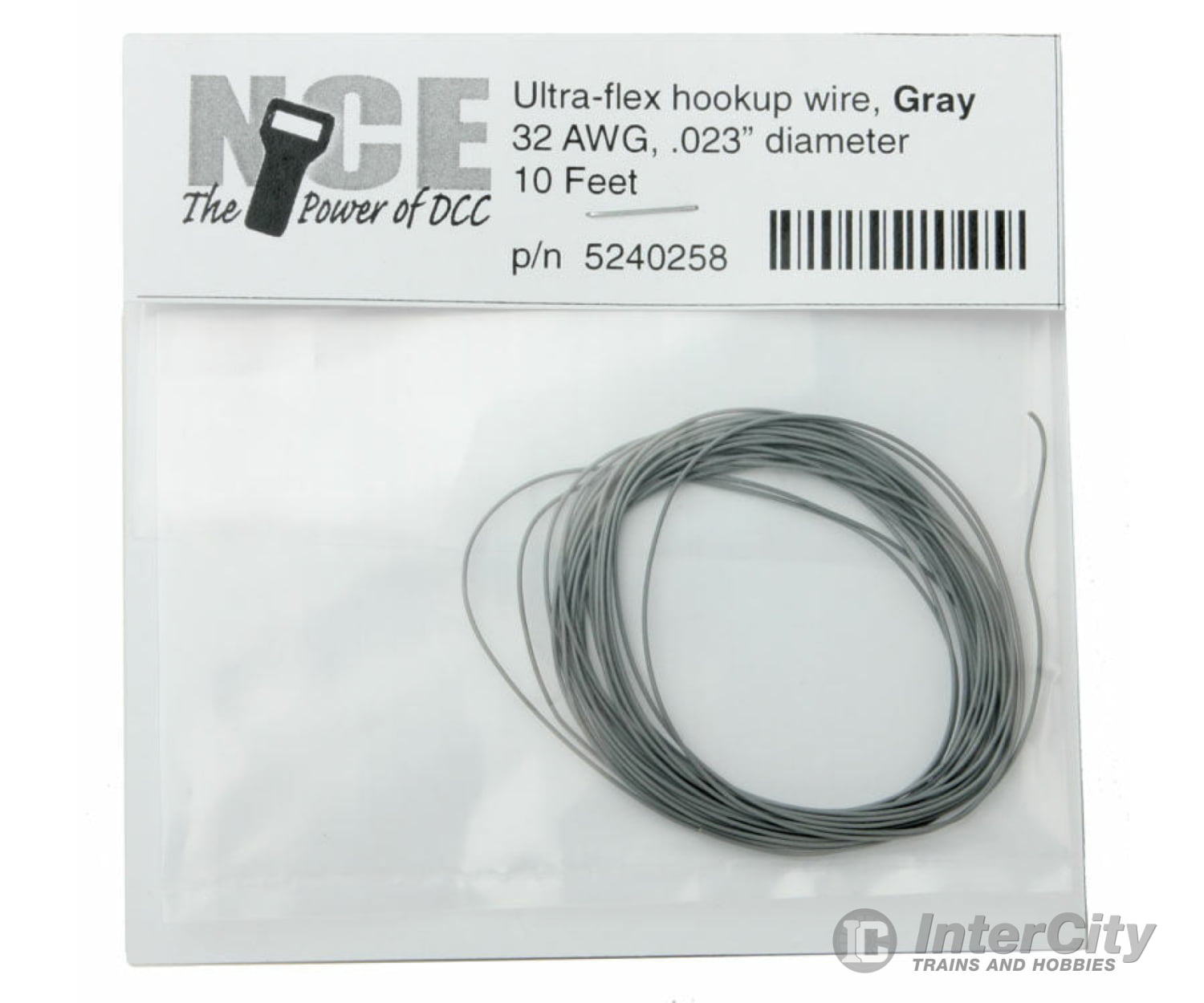 Nce 258 Ultraflex Hook-Up 32Awg.023 Diameter Wire -- Gray 10’ 3.05M Dcc Accessories