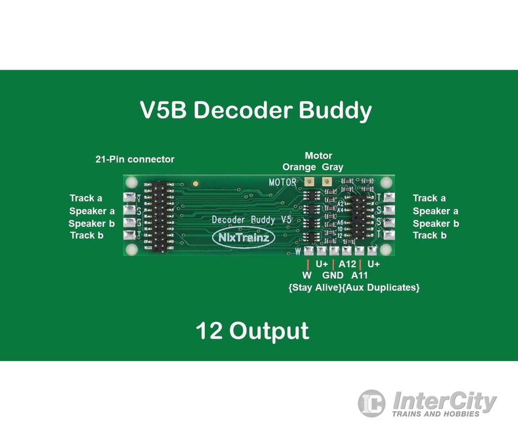 Nix Trains Ntz5 Decoder Buddy V5B - Locomotive Motherboard With 21 - Pin Socket - - With 12