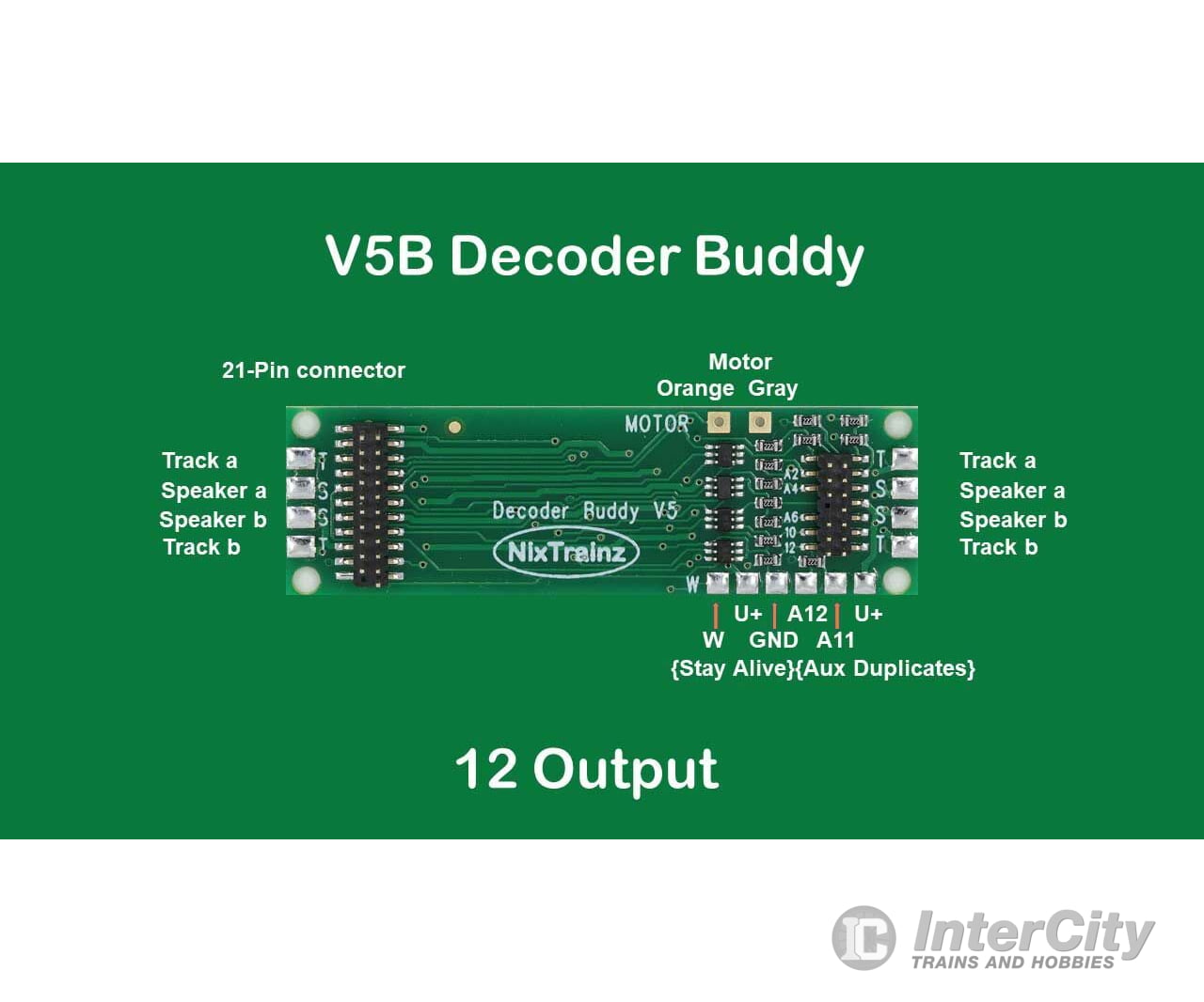 Nix Trains Ntz5 Decoder Buddy V5B - Locomotive Motherboard With 21 - Pin Socket - - With 12