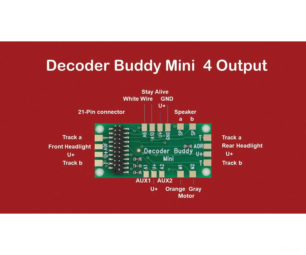 Nix Trains Ntz8 Decoder Buddy Mini - Locomotive Motherboard With 21 - Pin Socket - - With 2.2K Ohm