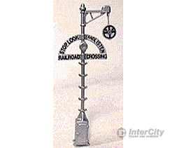 Nj International Ho 1180 Grade Crossing Signals -- Wig-Wag W/Stop Look & Listen Sign Pkg(2 -