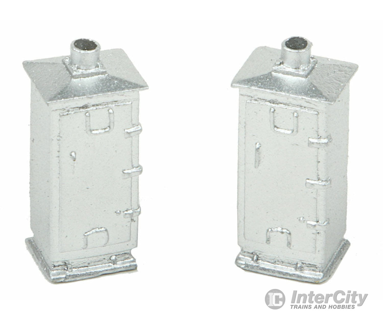 Nj International Ho 1339 Relay Cabinet Pkg(2) -- Tall (Silver) Other Scenery