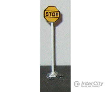 Nj International N 2250 Railroad Stop Sign -- Painted Brass (Yellow Black) Pkg(2) Signals & Catenary