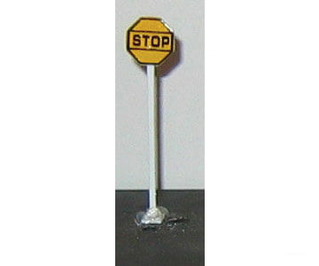Nj International N 2250 Railroad Stop Sign -- Painted Brass (Yellow Black) Pkg(2) Signals & Catenary
